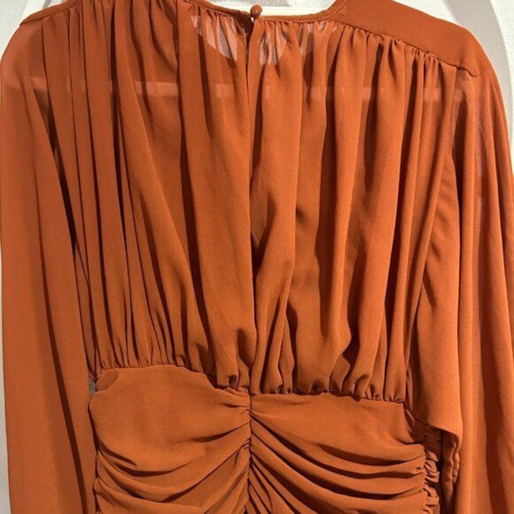 Tiered Ruffle Hem Maxi Dress Brown - Picture 7 of 11